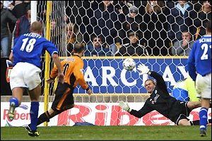 Colin Cameron scores from the spot for Wolves
