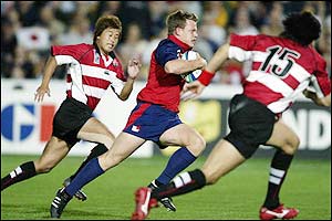 Mike Hercus scores an early try for the USA