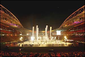 Dancers perform at the World Cup opening ceremony