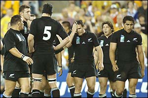 The All Blacks looks stunned after losing in the semi-finals to Australia