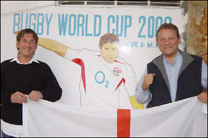 Rob Merrick (left) and Dominic Medley in Kabul