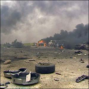 Tyre debris from friendly fire in Iraq