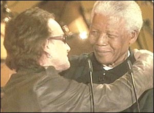 Bono and Nelson Mandela 