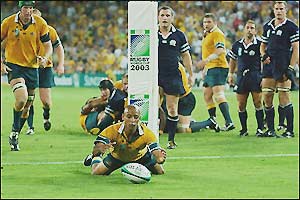 George Gregan scores Australia's second try