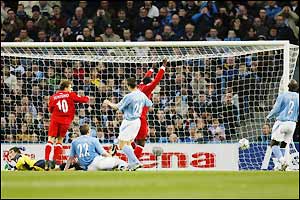 Man City's Sun Jihai scores an own goal