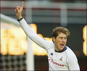 Darren Anderton opens the scoring at Highbury