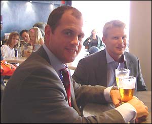 Jon Evans snapped Kyran Bracken and Stuart Abbott in a bar