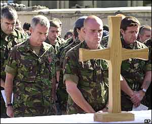 British soldiers across the world remembered those who died in previous conflicts