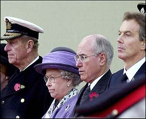 The Duke of Edinburgh, the Queen, Australian Prime Minister John Howard and British Prime Minister Tony Blair