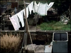 Washing hanging out on a line