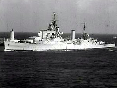 Cruiser "Superb" at sea