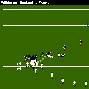 The ball is worked back to Ben Kay at the base and he breaks off to win a few more yards before being felled by the French No 8.