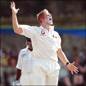 Matthew Hoggard celebrates snaring Kumara Dharmasena lbw