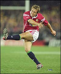 Wilkinson in action for the Lions against Australia at the Colonial Stadium in Melbourne 