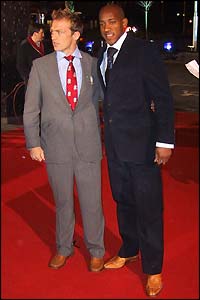 Matt Dawson and Dion Dublin pose for photographers