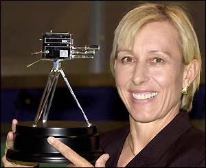Martina Navratilova collects the Lifetime Achievement Award 