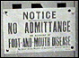 No admittance notice on abattoir gates