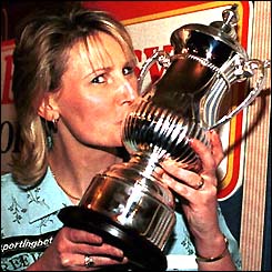 Trina Gulliver celebrates her maiden title in 2001