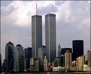 The World Trade Center Twin Towers before the 11 September 2001 attacks
