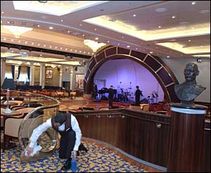 The Queens Room ballroom of the Queen Mary 2