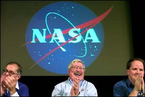 Mars Exploration project members at a Nasa press conference