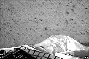 Barren, rock-strewn landscape surrounding Spirit.