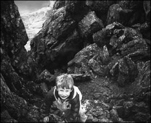 Mark Jones took this great shot of his son as they climbed Crib Goch