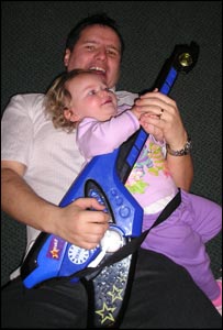 Simon Dudson sent this picture of his friend Simon celebrating the New Year with his daughter Rhiannon.