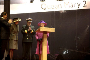 The Queen launches the ship