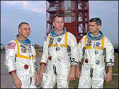 L-R Gus Grissom, Ed White and Roger Chaffee