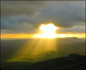 The sun breaking through the clouds on the Lleyn peninsula, north Wales (Andreas Daniel, from Cardiff)