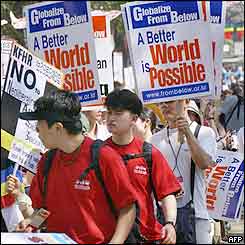 Delegates at the World Social Forum in Bombay