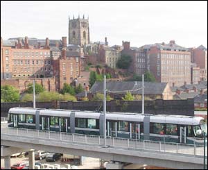 Tram and Lace Market area
