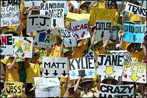 Colourful Australian fans 