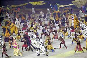 Dancers perform at the African Cup of Nations