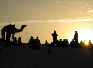 Sun sets over Sahara