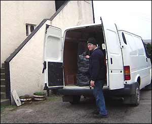 Russell with his delivery van