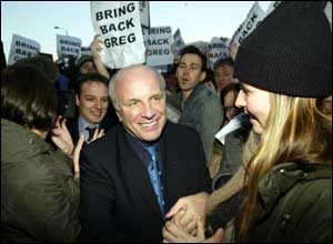 Greg Dyke arrives at BBC TV Centre