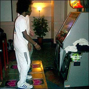 Players face the machine
