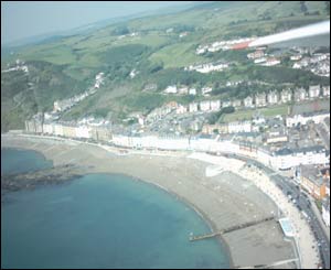 These pictures were taken from a model aeroplane above Aberystwyth (Mr B Hamer)