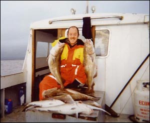 Tyrone Covell with the ones that did not get away in the Bristol Channel (Sent in by his wife Julie Covell) 