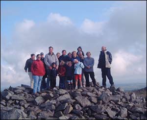 Dan Downes, from Llanrhystyd near Aberystwyth, at the top of Pumlumon Mountain whilst carrying out a sponsored walk for the cancer charity Tenovus with fellow Aberystwyth NFU members 