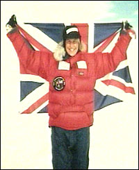 Fiona waited for 18 days at the pole for her husband Mike, who was walking on another route with five novices