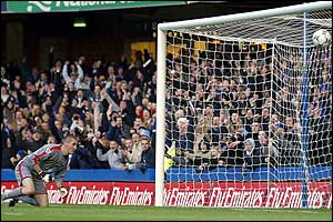 Dean Kiely cannot stop Jimmy Floyd Hasselbaink's 27th minute penalty