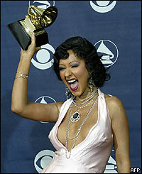 Christina Aguilera with Grammy Award