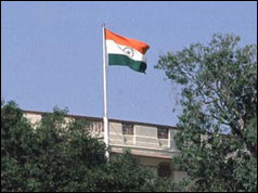 Indian flag flying