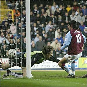 Juan Pablo Angel gets Villa level after 12 minutes