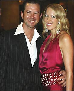 Ricky Ponting and wife Rianna