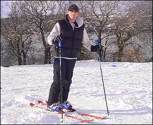 Matt Davies, 20, a student from Devon said he is more used to skiing in the Alps than Bangor