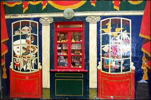 Painted facade of shop